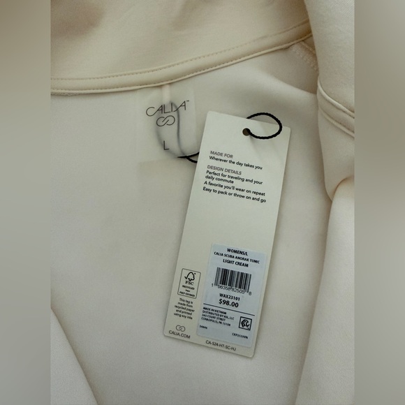 NEW Calia Scuba Anorak Tunic Light Cream Activewear - Picture 7 of 7